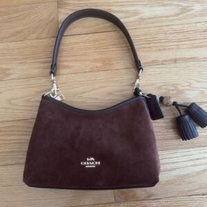 Coach Rich Brown Suede Shoulder Bag